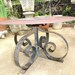 Vintage Industrial Table Wrought Iron Base Rustic Metal Coffee Patio Table