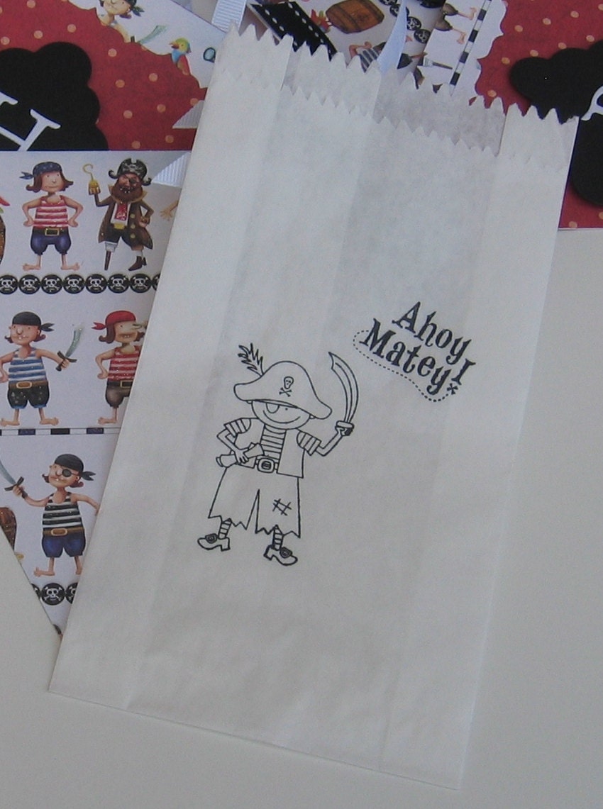 Ahoy Matey Pirate Birthday Party Candy Favor Bags