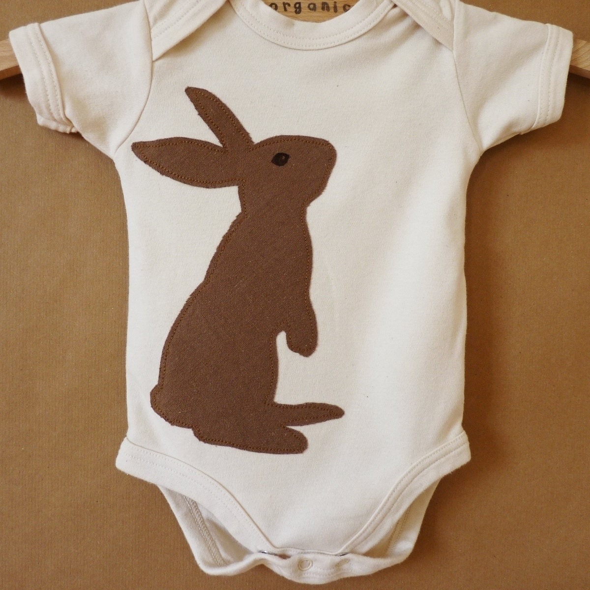 Organic Onesie : Chocolate Bunny 0-18 Months