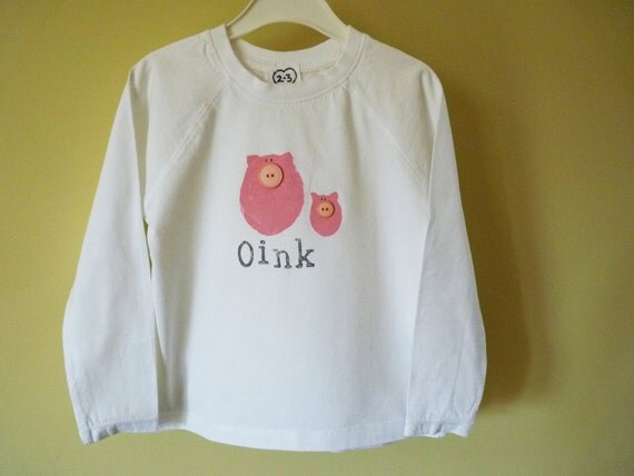 Pig T Shirt : OINK Organic Cotton Age 3 Months - 7 Years (As seen in 'Making Gifts Magazine)