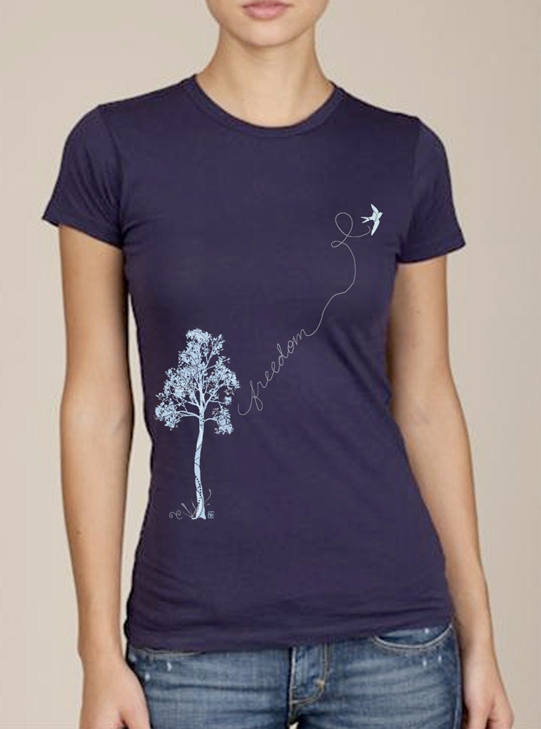 Freedom Bird on Midnight blue T shirt
