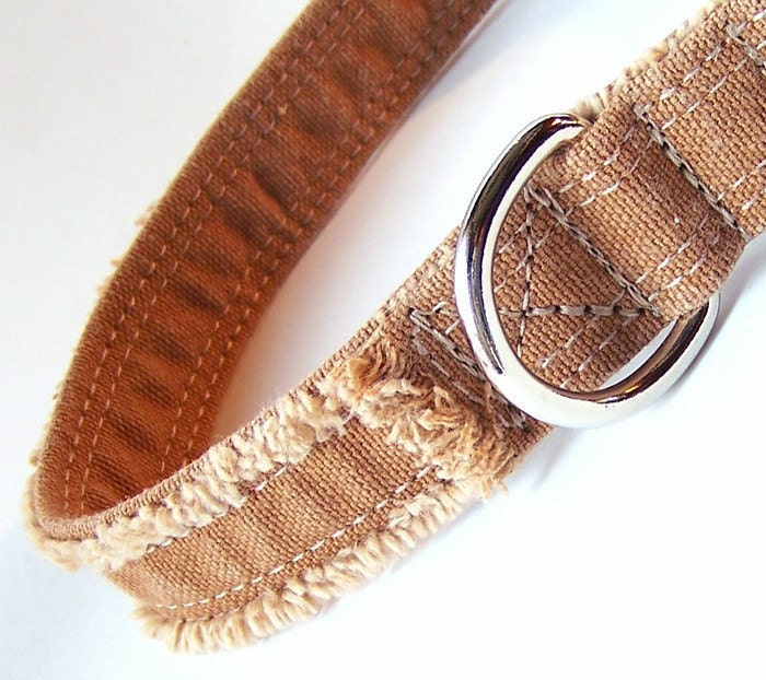 Carhartt Frayed Dog Collar Tan Brown No.77 by CoopersCollars