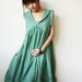 Peter pan collar Simply Light Teal Green Cotton Dress