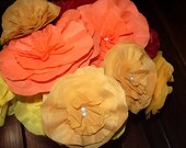 15 AutumnColors Handmade Paper Flowers