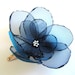 romantic cobalt blue rose blossom flower snap clip