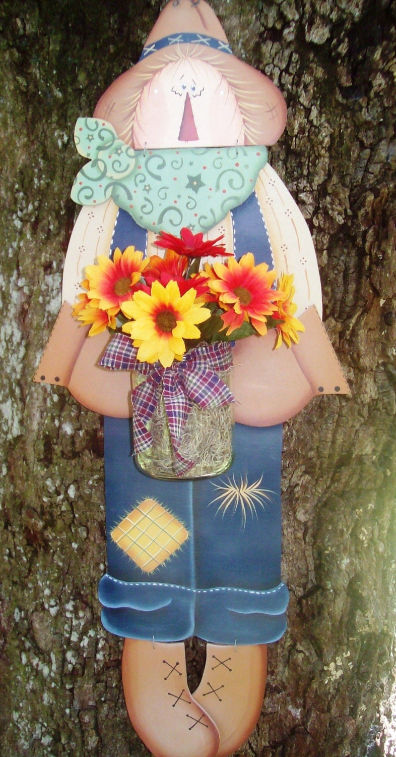 Handpainted Scarecrow, Wall hanging, Fall, autumn