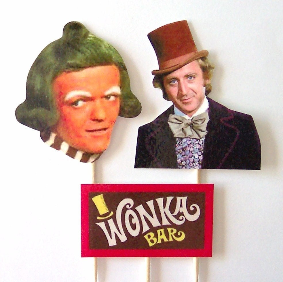 Willy Wonka Cupcake Toppers - Set of 12 Picks