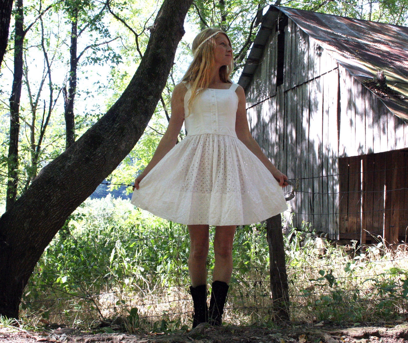 casual white cotton wedding dresses