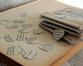 Wedding confetti, paper hearts, reycled books, literary confetti