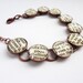 Literary bracelet, literary jewellery, Shakespeare, Bronze, glass