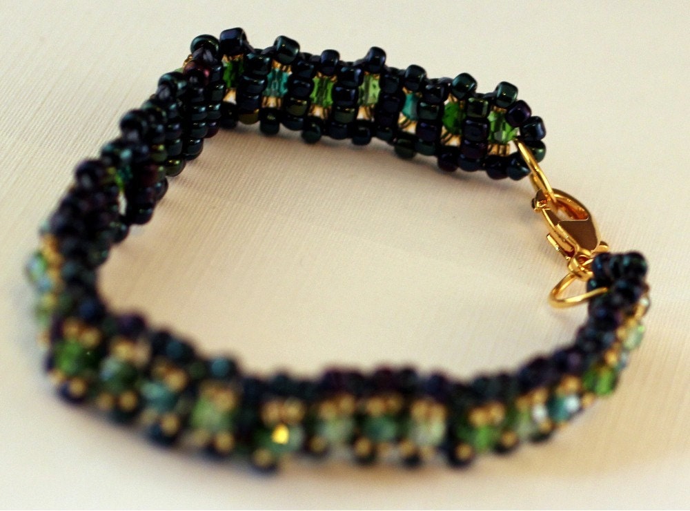 Bracelet - Iris Blue, Green, Gold Bracelet