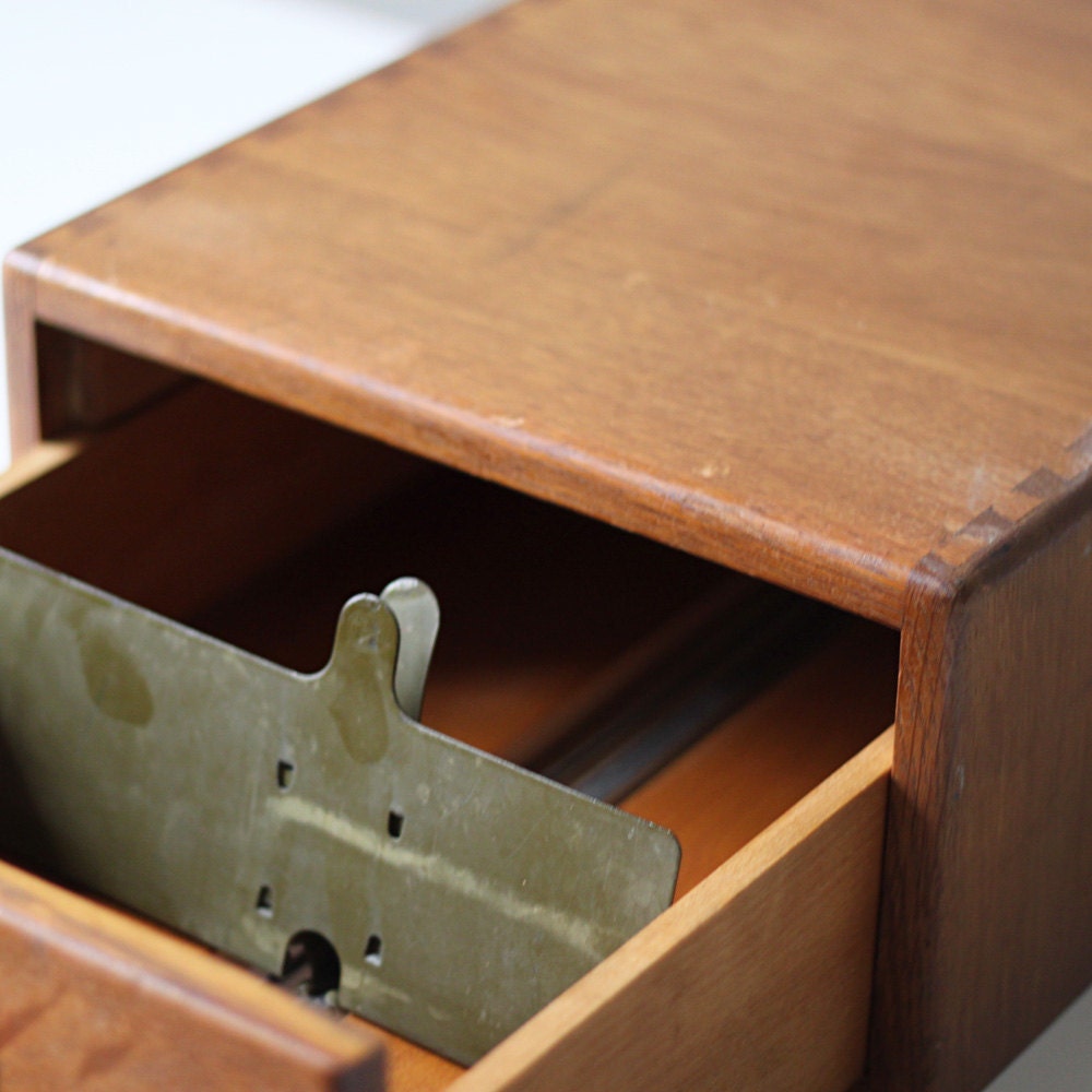 vintage oak card catalog file / industrial storage / office supply