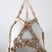 Beaded Hanging Planter / Scandinavian Modern Plant Hanger / Natural Wood Beads / Spring Decor