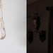 Beaded Hanging Planter / Scandinavian Modern Plant Hanger / Natural Wood Beads / Spring Decor