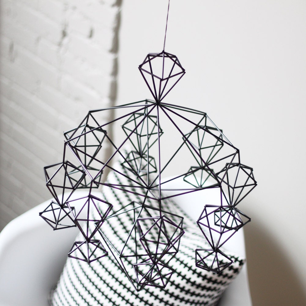 Himmeli no. 8 / Modern Hanging Mobile / Geometric Sculpture