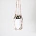 Beaded Hanging Planter / Scandinavian Modern Plant Hanger / Natural Wood Beads / Spring Decor