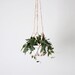 Beaded Hanging Planter / Scandinavian Modern Plant Hanger / Natural Wood Beads / Spring Decor