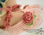 Pink Baby Ballet Shoes, Crochet Baby Shoes