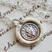 Forget Me Not Victorian Wax Seal Necklace - Fine Silver, Sterling Silver