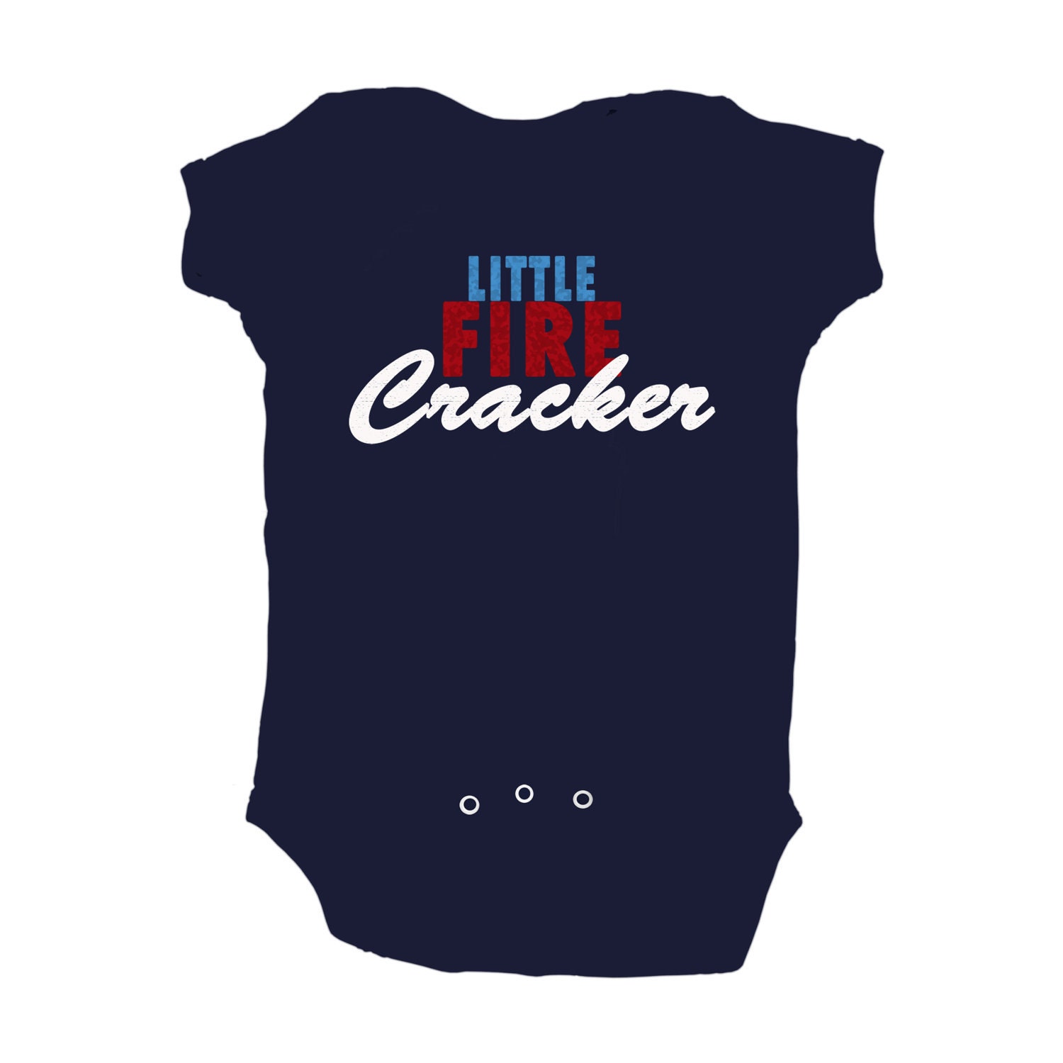 4th of July Little Fire Cracker on Navy Blue Bodysuit
