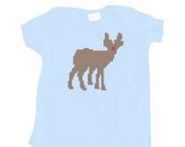 Christmas Baby Rudolph Print Light Blue T Shirt