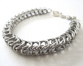 Chainmaille bracelet, Unisex Aluminum Box chain weave, Mens bracelet