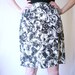 vintage 1950s mad men cocktail dress / 50s black floral fitted wiggle dress / size xs - small