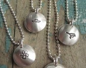 personalized sterling silver hand stamped little lockets necklace