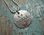 Personalized sterling silver 'be still' pendant necklace