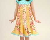 Girl's Dress, Twirly Dress, Peasant Dress, Children Clothing, Girl Dresses, Sundress, Child, Blue,Toddler, Size 2T 3T 4T 5 6 7 8