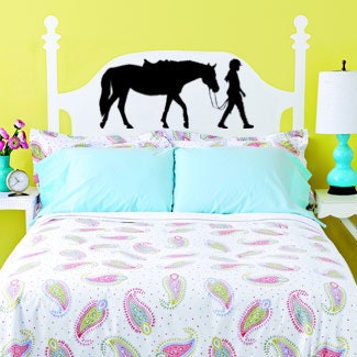 Horse-Horse decal-Vinyl wall sticker-Horse and rider sticker-28 X 13 inches