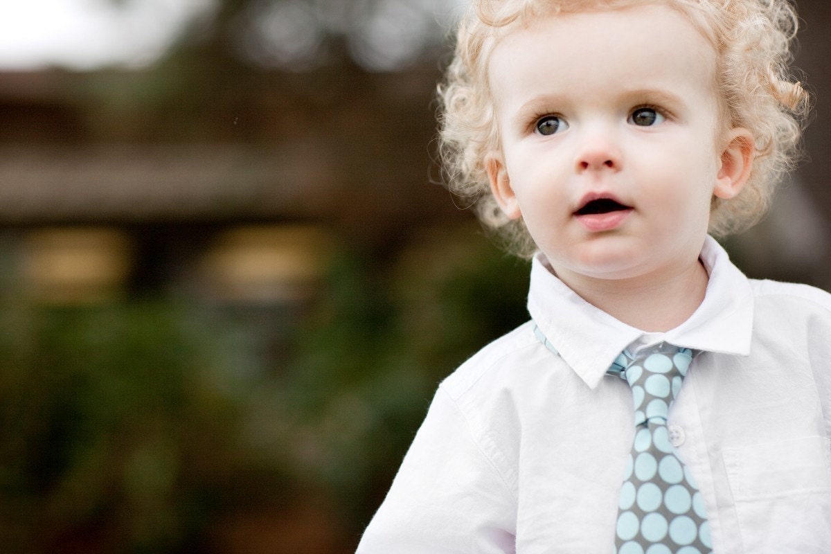 The Beau- slate and blue big dot necktie for boys of all ages