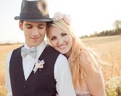 The Beau- classic gray houndstooth double stacked bow tie for boys and men of all ages