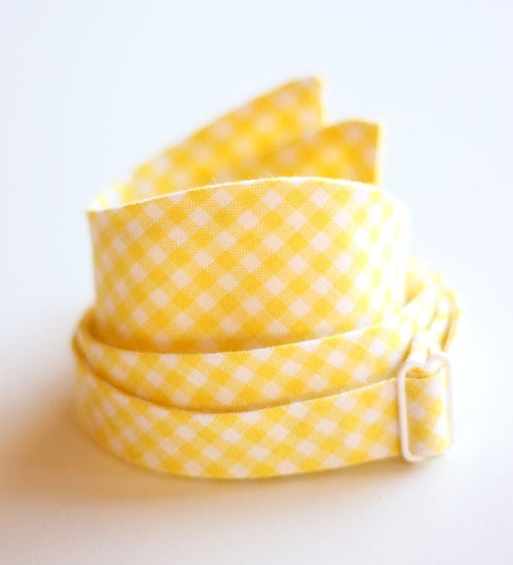 The Beau- men's yellow gingham collection freestyle bow tie- several available shades