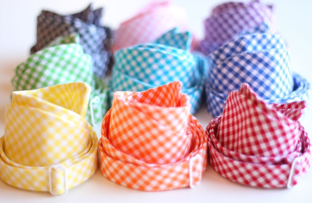 The Beau- men's yellow gingham collection freestyle bow tie- several available shades