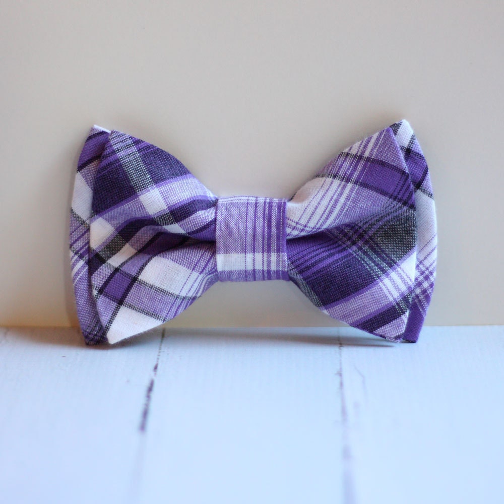 The Beau- purple preppy plaid double stacked bow tie for boys and men of all ages