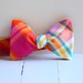 The Belle- preppy plaid fabric shoe clip bows- fuchsia, orange, and teal