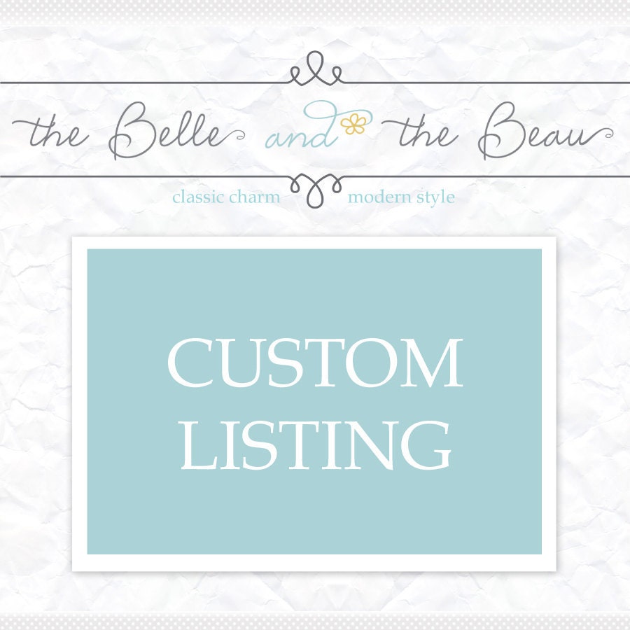 Custom Wedding Order- Reserved for special customer Erica