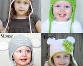 Animal Hat Patterns Crochet Collection 1 (Monkey, Mouse, Bear and Froggy), (Permission to sell all finished products)