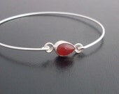 Goldstone Bracelet - Sterling Silver Bangle - Genuine Gem Stone