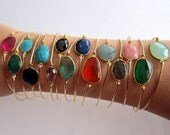 Gemstone Bangle, Gemstone Jewelry, Gemstone Bracelet, Gold, Your Choice of Gem Stone Bracelet, Gem Bracelet, Gem Jewelry, Gem Stone Jewelry