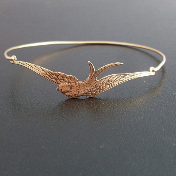 Sparrow Bangle Bracelet, Sparrow Bracelet, Sparrow Jewelry, Bird Charm Bracelet, Bird Lover Gift, Bird Bracelet, Sparrow Bird Jewelry
