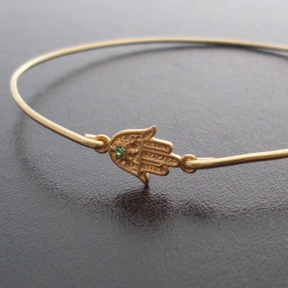 Gold Hamsa Hand Bracelet Gold Hand of Fatima by FrostedWillow