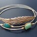 Woodland, Bangle Bracelet Set, Forest Jewelry, Green Bracelet, Gold Stacking Bracelets, Woodland Jewelry, Green Jewelry, Nature Jewelry