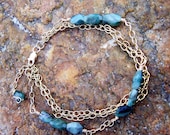 Emerald and gold triple strand bracelet, emerald bracelet, emerald jewelry