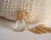 Green amethyst and gold wire wrapped pendant