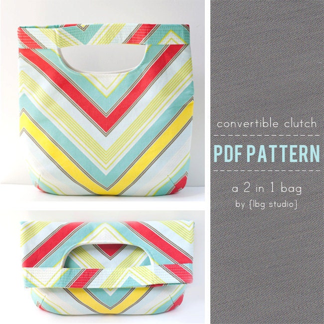 PDF Sewing Pattern - Fold Over Clutch / Tote Bag