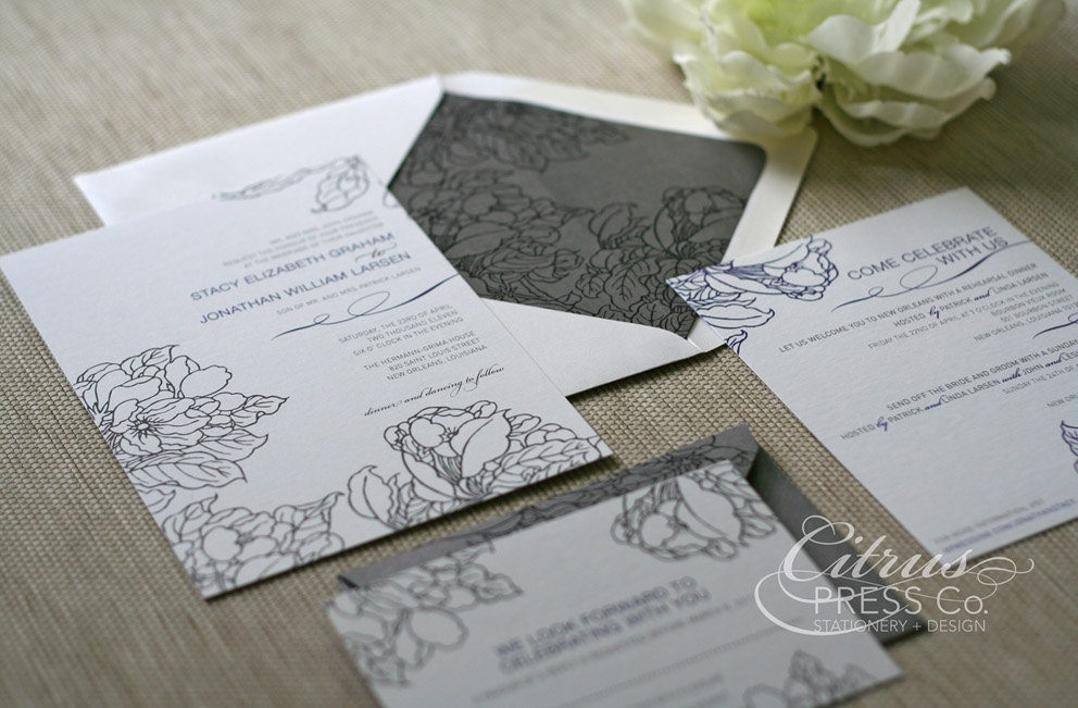 Wedding Invitation - Vintage Peony (((Featured in The Knot))) Available as DIY