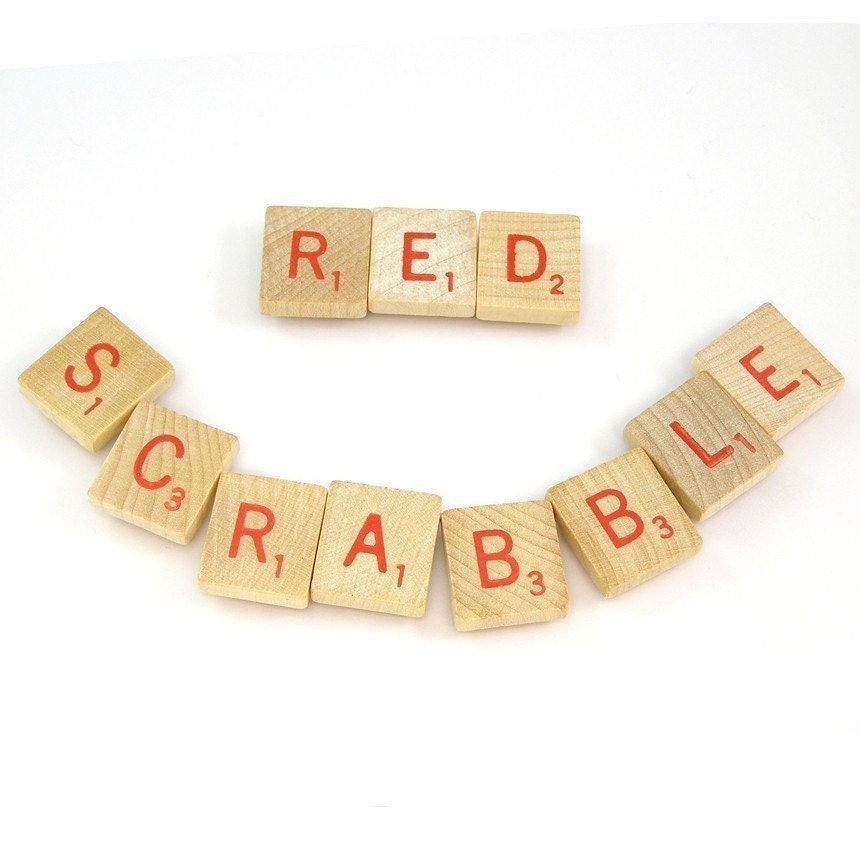 Red Scrabble Letters - Choose your letters and quantity