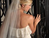 Pencil Edge Bridal Veil - Fingertip Length - White, Diamond White, Ivory, or Champagne